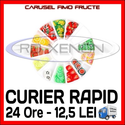 SET CARUSEL FIMO - MODEL CU FRUCTE - DECORATIUNI UNGHII NAIL ART foto