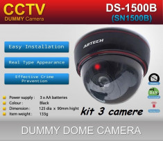 Kit 3 camere false supraveghere CCTV Dummy Dome foto