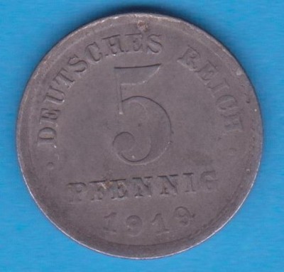 (M576) MONEDA GERMANIA - 5 PFENNIG 1919 foto