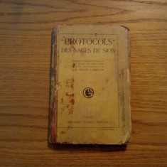 "PROTOCOLS" DES SAGES DE SION - Bernard Grasset, 1925, 153 p.
