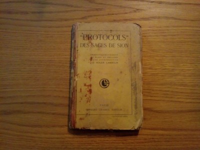 &amp;quot;PROTOCOLS&amp;quot; DES SAGES DE SION - Bernard Grasset, 1925, 153 p. foto