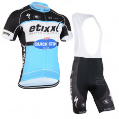 echipament ciclism complet etixx quick step set pantaloni si tricou marime S foto