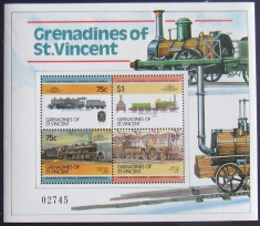 GRENADINES OF ST. VINCENT - LOCOMOTIVE, 4 VALORI IN M/SH, NEOBLIT - E2049 foto