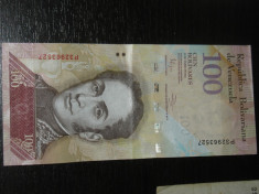 Bancnota 100 bolivares Venezuela 2012, stare buna foto