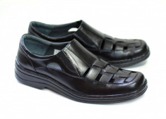 Pantofi barbati piele naturala casual - eleganti Negri - Made in Romania! foto