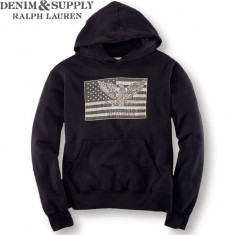 Hanorac Ralph Lauren fleece flag-graphic pullover masura M foto