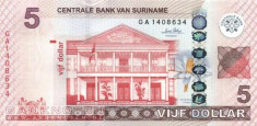 SURINAME 5 $ / 2010. UNC foto