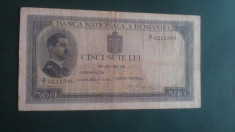 ROMANIA -500 LEI 1936 - XF - 2 foto