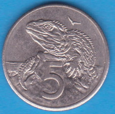 (M607) MONEDA NEW ZEALAND - 5 PENCE 1987 foto