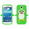 Husa silicon model pinguin verde Samsung Galaxy S4 Mini i9190 + folie, Negru