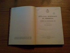 LITERATURA ROMANEASCA DE CEREMONIAL * Condica lui Gheorgachi, 1762 - 1938, 334p foto