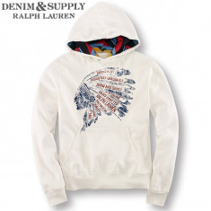 Hanorac Ralph Lauren fleece graphic hoodie masura M si L foto