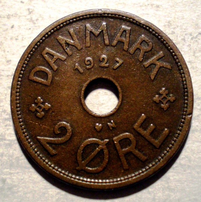 F.050 DANEMARCA 2 ORE 1927 N GJ VARIANTA