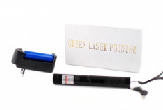 Laser pointer de putere 1000mW cu cap de jocuri cu lumini - Verde foto