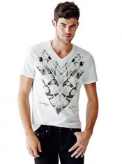 Tricou Guess Model Edits Tee white M L colectie noua foto