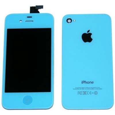 Set display home buton capac baterie iphone 4 - bleu foto