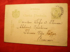 Carte Postala 5 bani verde tipografiate ,stamp. speciala Mereni Vlasca 1913 foto
