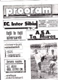 Program meci fotbal INTER SIBIU - ASA TARGU MURES 03.06.1989