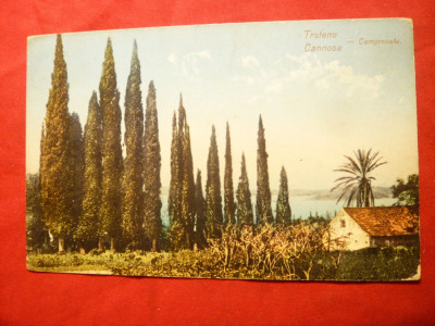Ilustrata Trstena -Cannosa cu stamp. Sediu Batalion Artilerie 2,circulat Aiud foto