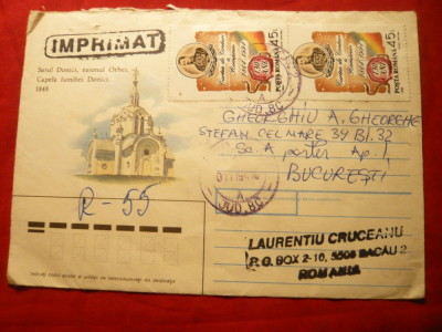 Plic Ilustrat -Moldova ,sat Donici- Orhei ,francatura romaneasca foto