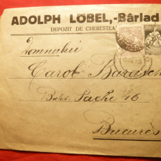 Plic cu Antet Adolph Lobel - Barlad - Depozit Cherestea 1925