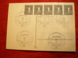 Carte Postala cu 5x1 pf.gri RFG ,1968 cu stamp. speciala Olimpica, Necirculata