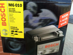 BATERIE MOTO BOSCH 12 V, 8 AH, 80 A YTX9-BS TEHNOLOGIE AGM foto