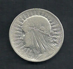 POLONIA 2 ZLOTI ZLOTE 1933, Ag 4.34 g [2] Regina Jadwiga , Livrare in cartonas foto