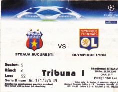 Bilet meci fotbal STEAUA BUCURESTI - OLYMPIQUE LYON 28.09.2006 Champions League foto