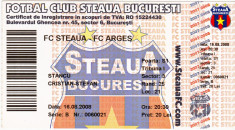 Bilet meci fotbal STEAUA BUCURESTI - FC ARGES 16.08.2008 foto