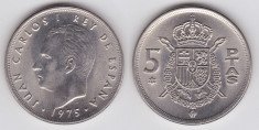 !!! SPANIA - 5 PESETAS 1975 (1977) - KM 807 - XF foto