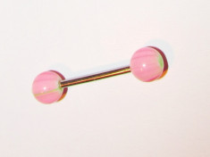Piercing barbell pt. spranceana buze buric etc. - INOX + PLASTIC - model 6 foto