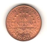 SV * Panama 1 CENT / UN CENTISIMO 1968 UNC, America Centrala si de Sud, Cupru (arama)