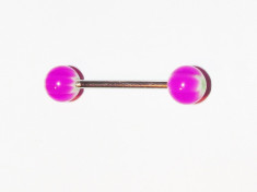 Piercing barbell pt. spranceana buze buric etc. - INOX + PLASTIC - model 5 foto