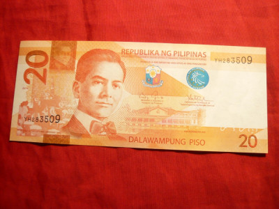 Bancnota 20 Piso 2014 Filipine , cal. NC foto