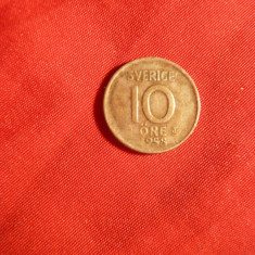 *Moneda 10 Ore 1958 Suedia , argint , cal. f. buna