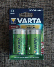 Acumulatori Baterii Reincarcabile R20 VARTA Ni-MH 3000mAh Tip D set de 2 foto
