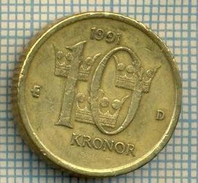 5703 MONEDA - SUEDIA - 10 KRONOR - ANUL 1991 D MEDAL -starea care se vede foto