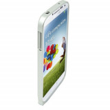 Bumper metal argintiu inchidere pe colt Samsung Galaxy S4 i9500 + folie