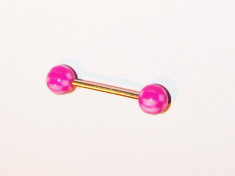 Piercing barbell pt. spranceana buze buric etc. - INOX + PLASTIC - model 8 foto