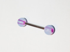 Piercing barbell pt. spranceana buze buric etc. - INOX + PLASTIC - model 2 foto