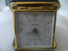 Frumos ceas de birou, Europa, 2 jewels, cutie de piele, stare perfecta. foto