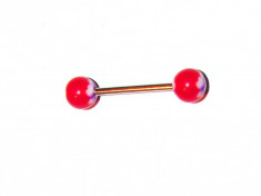 Piercing barbell pt. spranceana buze buric etc. - INOX + PLASTIC - model 6 foto