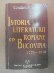 ISTORIA LITERATURII ROMANE DIN BUCOVINA (1775-1918)-CONSTANTIN LOGHIN CERNAUTI 1996 foto