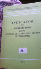 indicator de norme de deviz pentru lucrari de alimentare cu apa si canalizare Ac 1981 foto