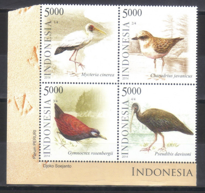 INDONEZIA 2014, Fauna - Pasari, serie neuzata, MNH