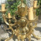 Candelabru din bronz pe 2 nivele 9 becuri