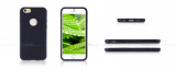 Husa neagra gumata subtire Iphone 6 4,7&quot; + folie protectie ecran, Negru, iPhone 6/6S, Apple