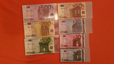 Lot , set , 7 Bancnote Euro fanteziste replici 1/1 deosebite foto