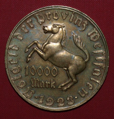 Germania, Westfalen 10000 mark/marci 1923, moneda de necesitate (notgeld) foto